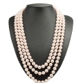Simple Style Long Pearl Necklace Multistrand