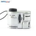 Handheld Mini Pocket Microscope Magnifier LED UV Illuminated Jewelry Loupe 60X Light Portable Magnifying Glass For Phone Lupa