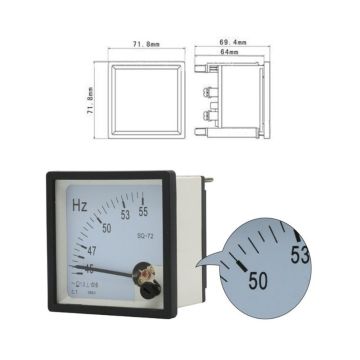 AC 100V 220V 380V Analog Panel Frequency Meter Tester Gauge Hertz Indicator