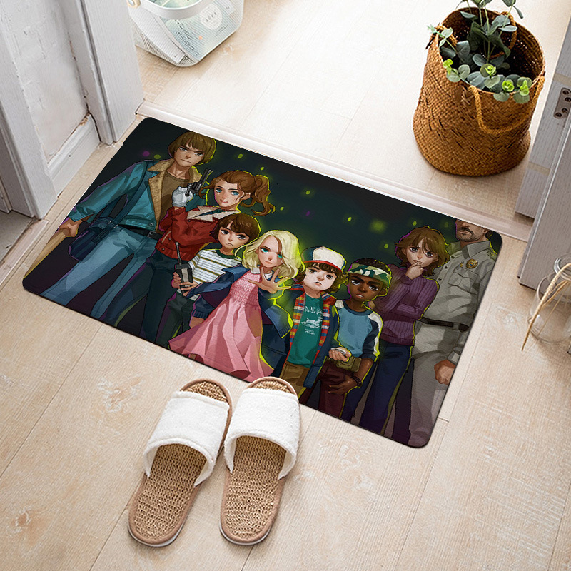 80x120cm Anime Stranger Things Big Door Mat Floor Carpet Rug Home Hotel Living Room Bedroom Anti Slip