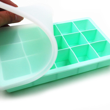 1PC 15 Grid Food Grade Silicone Ice Tray Home with Lid DIY Ice Cube Mold Square Shape Ice Cream Maker Kitchen Bar Accessories
