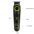 Electric Hair Trimmer Household Hair Clippers Multifunctional USB Rechargeable Shaver LED Display KM-696 5 in 1 Cutter Heads