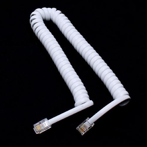 5.7ft White Telephone Handset Phone Extension Cord Curly Line Cable Wire RJ11