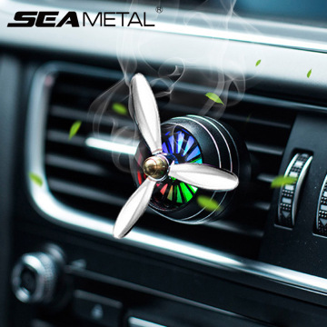 SEAMETAL Car Perfume Diffuser Air Freshener LED Light Air Vent Outlet Clip Automobiles Decor Propeller Fragrance Smell Ornament