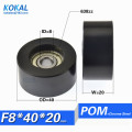 [F0840-20]1PCS inner diameter 8mm high quality PA66 Nylon sliding door window roller wheel equipment bearing pulley 0840 8*40*20
