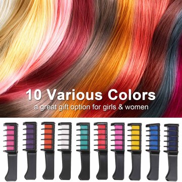 Temporary 10 Colors Hair Mini Chalk Comb Hair Dye Comb Hair Color Stick Salon DIY Hair Dyeing Tool Hair Care Styling Tools