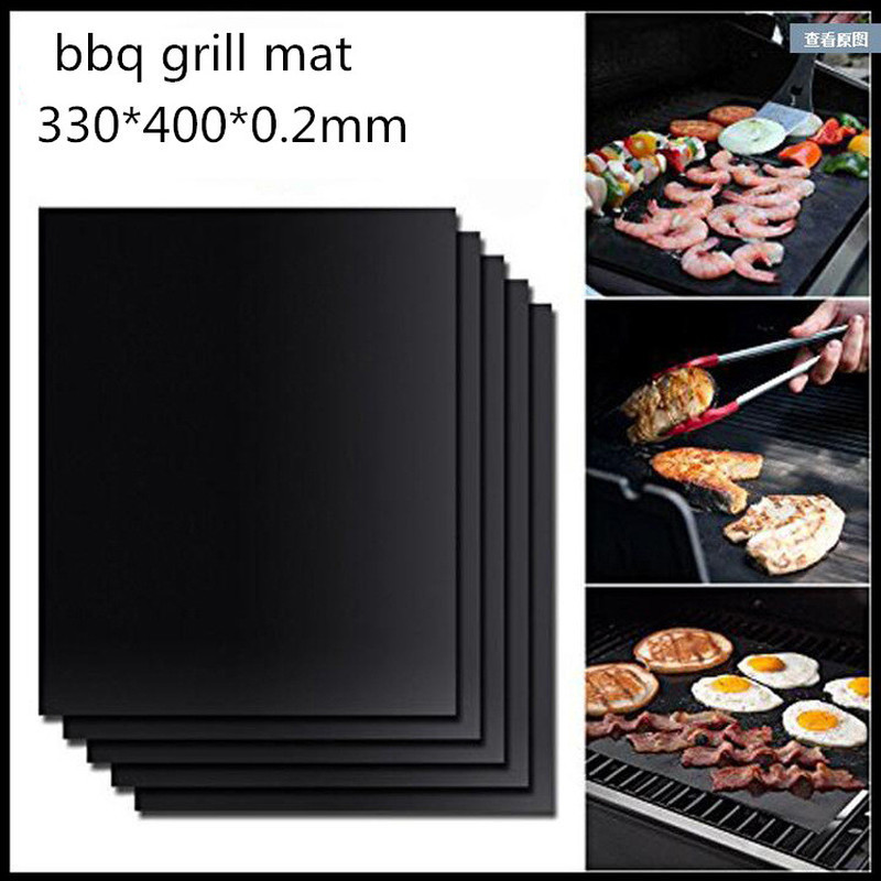 Non Stick BBQ Grill Mat Baking Mat BBQ Tools Cooking Grilling Sheet Heat Resistance Easily Cleaned Kitchen Tools Bbq Accessories