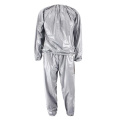 Heavy Duty Fitness Weight Loss Sweat Sauna Suit Exercise Gym Anti-Rip Silver