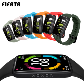 FIFATA Soft Silicone Sport Band Straps For Huawei Honor Band 6 Smart Wristband Bracelet Replacement Watch Strap For Honor Band6