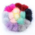 Free Shipping 12cm False Hairball Hat Ball Pom Pom DIY Ball Wholesale Cap Accessories Multicolor Faux Fox Fur PomPom