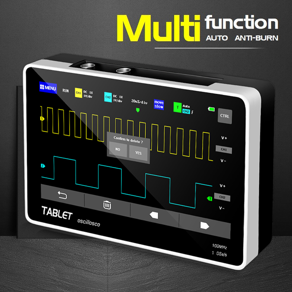 Digital Oscilloscope 1013D 2 Channels 100MHz*2 Band Width 1GSa/s Sampling Rate Oscilloscope with 7 Inch TFT LCD Touching Screen