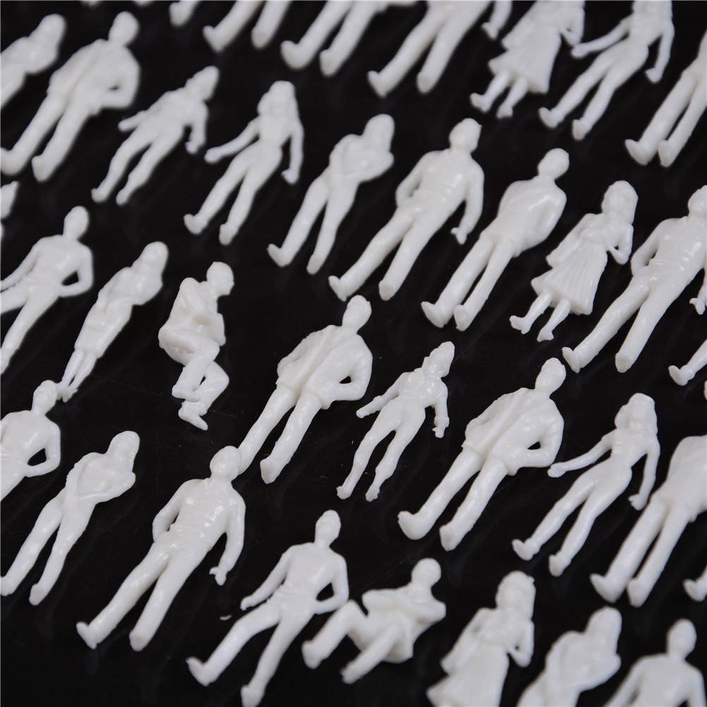 New 10Pcs/lot 1:50 scale model miniature white figures Architectural model human scale model ABS plastic peoples