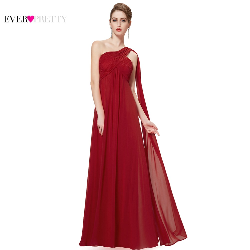 Evening Dresses Ever Pretty EP09816 One Shoulder Ruffles Padded Special Occasion Weddings Events Long 2020 New Evening Dress