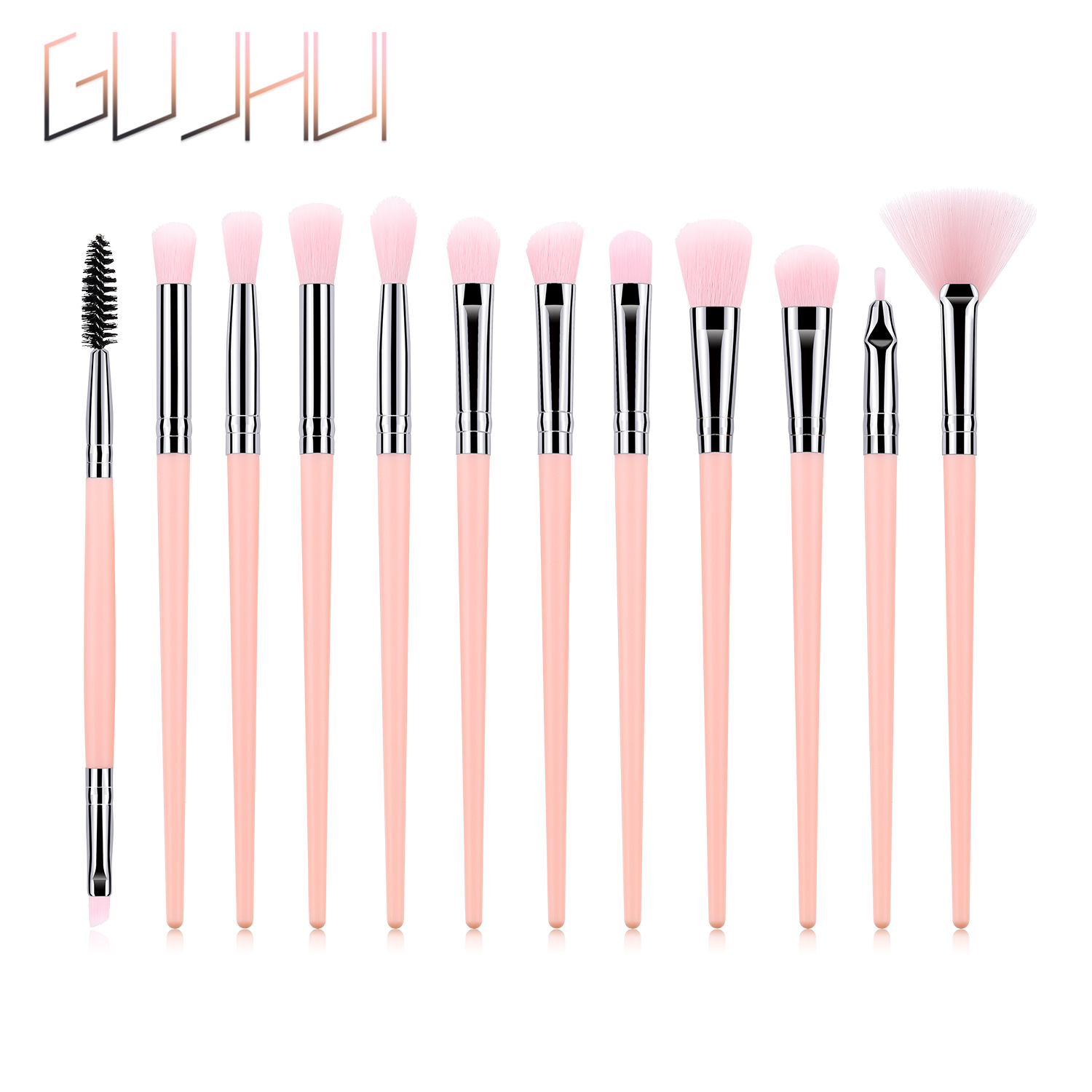 Professional Makeup Brushes Set 12pcs/lot Eye Shadow Blending Eyeliner Eyelash Eyebrow Brushes Portable Makeup Tool Maquillaje