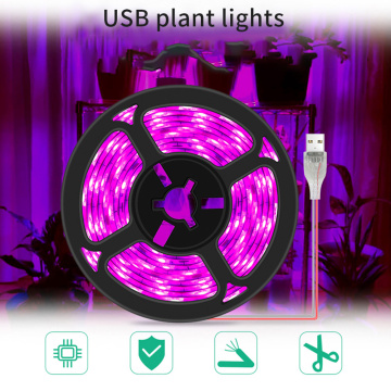LEADLY Plant Grow Light Strip LED Growing Light Full Spectrum For Indoor Plants USB Plant Growing Lamp Waterproof Flexible Light