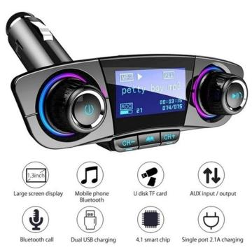 New Aux Bluetooth 4.0 Handsfree Car Kit Audio MP3 Player Dual USB Charger For iPhone 11 Pro Max 6 7 8 Plus Xiaomi Redmi Huawei