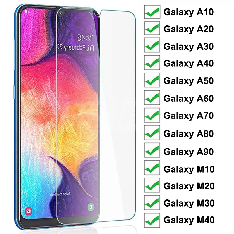 9H Protective Glass For Samsung Galaxy A10 A30 A50 A70 A90 Screen Protector Glass Samsung A20 A40 A60 A80 Glass M10 M20 M30 M40