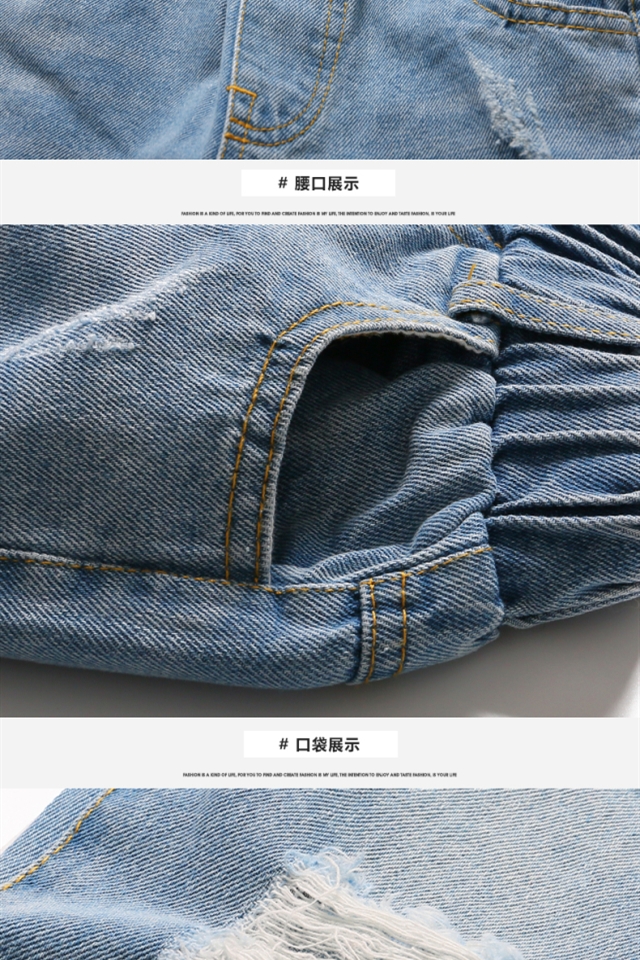 hot sale boys jeans 4-13 years old washed hole Korean pants for baby boys summer jeans kids Leisure boys clothes teenager