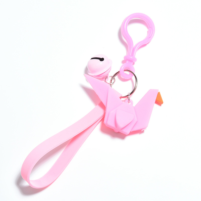Rubber paint cartoon Paper crane shape alloy floating locket charms fit keychain pendants