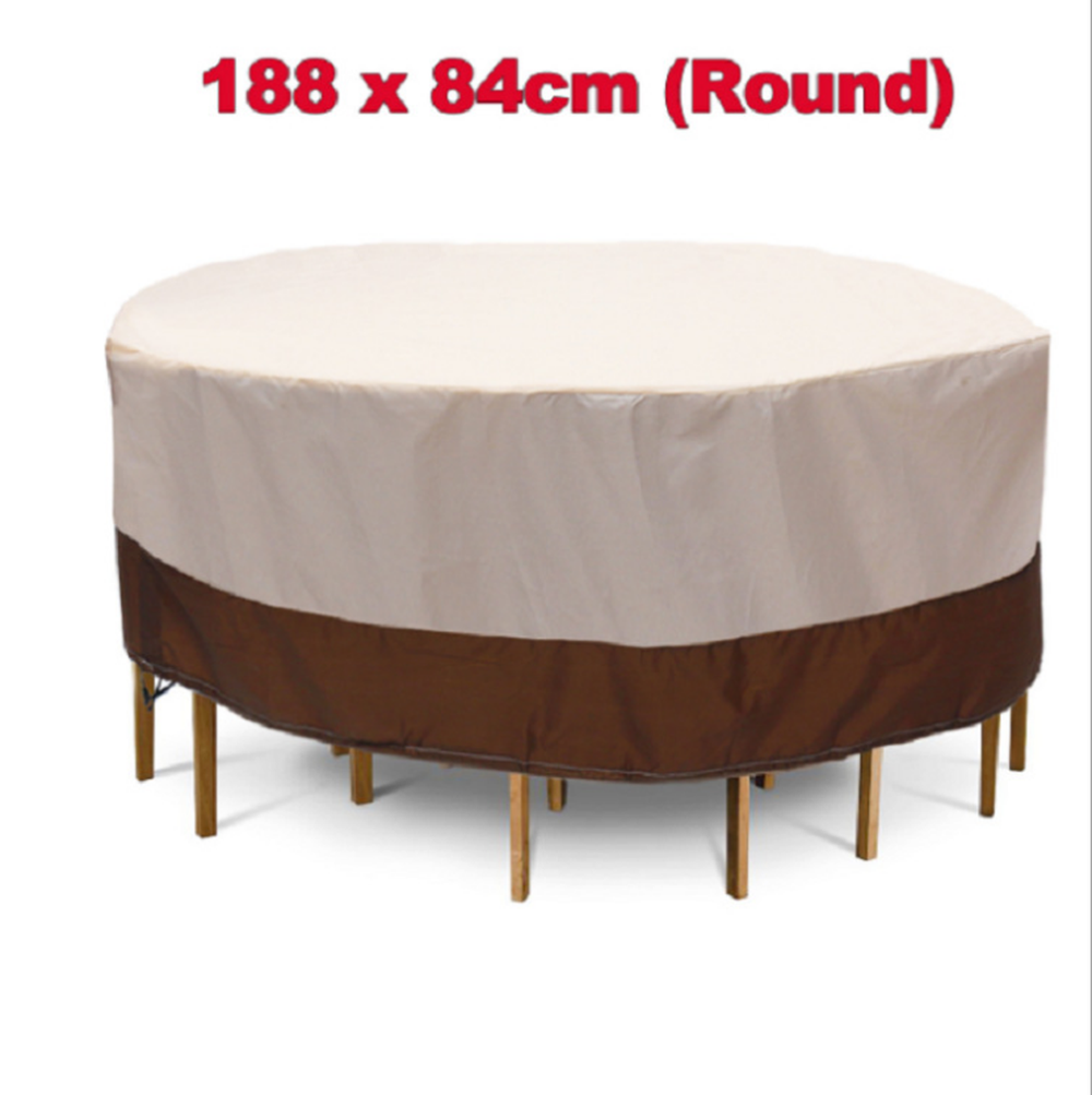 Waterproof Outdoor Garden Patio Furniture Covers Oxford Cloth Round Table UV Protection Table and Chair Dust Protection Cover