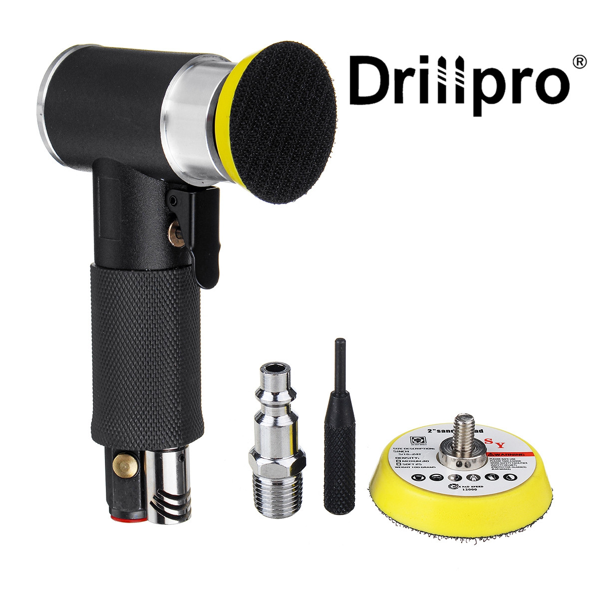 Drillpro Pneumatic Air Die Grinder 90°Orbital Sanders Air Powered Tool Cut Off Polisher Mill Engraving Grinding Tool Set 2"