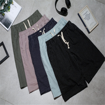 Spring and summer casual pants cotton and Linen Beach Pants Korean version of pure-color linen slim men's shorts J331-3