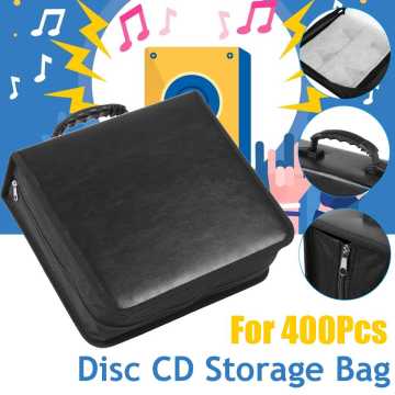 400 Fashionable CD Storage Bag PU Leather Carrying bag Album Organizer Media Storage Box for Music CD games disc DVD PC driver