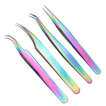 1pcs Chameleon Steel Eyebrow Tweezers False Eyelash Extension Nippers Eye Brows Trimmer Clipper Nail Art Tools Manicure SAFBT1-4