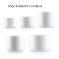 5Pcs 10g/20g/30/g/50g Plastic Empty Makeup Jar Pot Refillable Sample bottles Travel Face Cream Lotion Cosmetic Container White