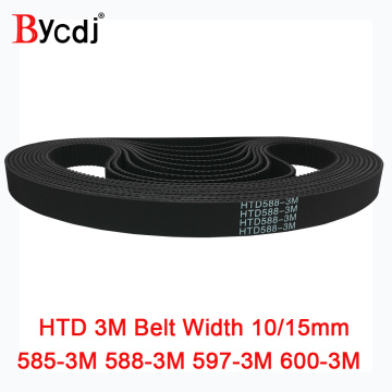 Arc HTD 3M Timing belt C=585 588 597 600 width 6-25mm Teeth195 196 199 200 HTD3M synchronous pulley 585-3M 588-3M 597-3M 600-3M