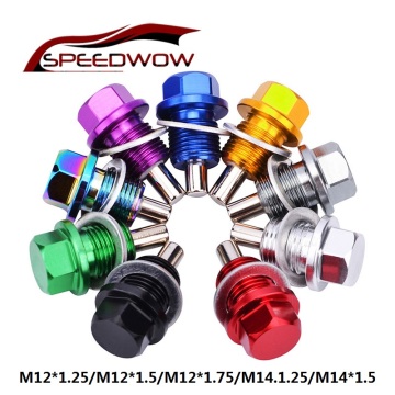 SPEEDWOW M12*1.25 M12*1.5 M12*1.75 M14.1.25 M14*1.5 Magnetic Oil Sump Nut Oil Plug Nut Magnetic Magnetic Oil Plug Nut For BMW