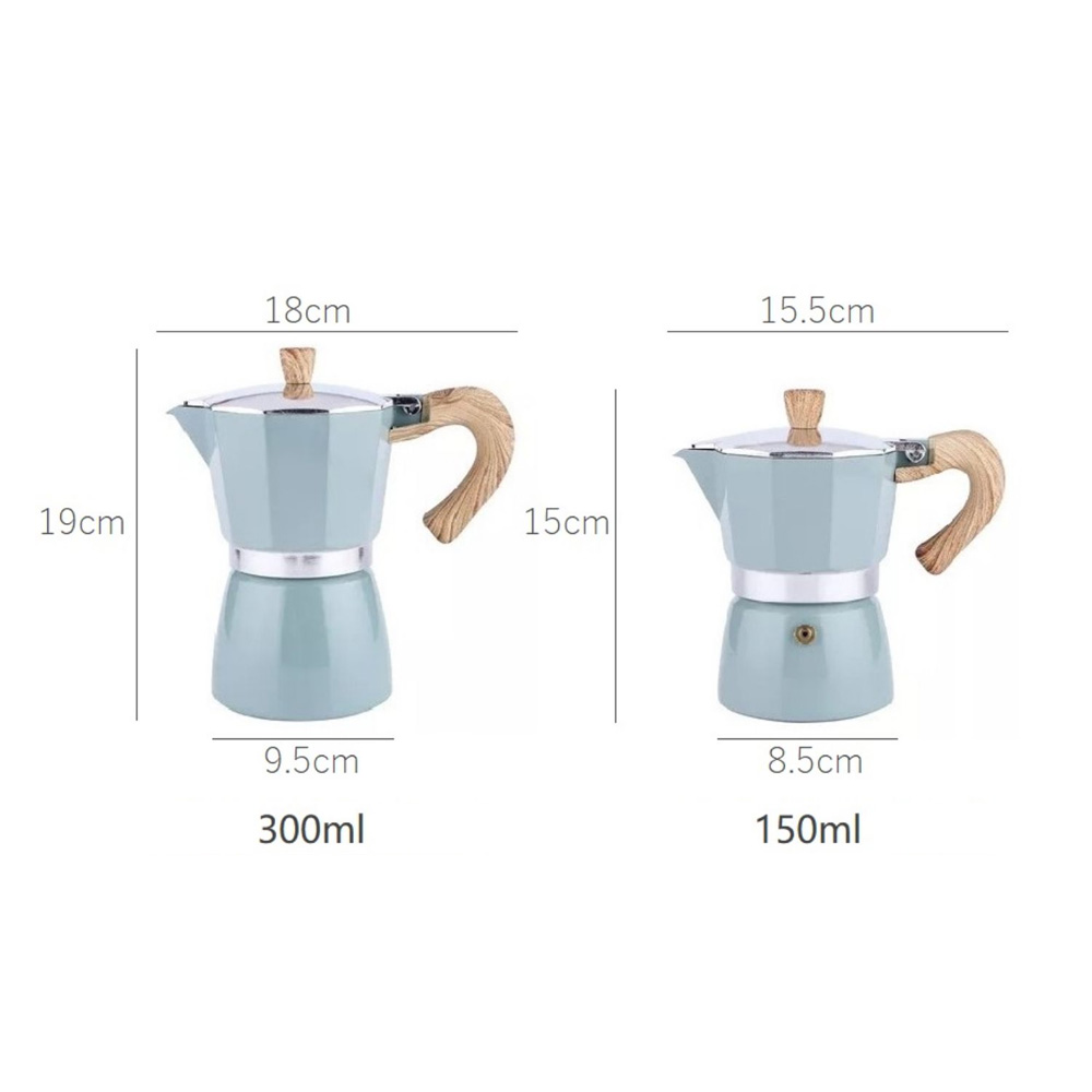 Aluminum Moka Coffee Maker Mocha Espresso Percolator Pot Coffee Kettle 150ml/300ml Stovetop Coffee Maker Kitchen Supplies