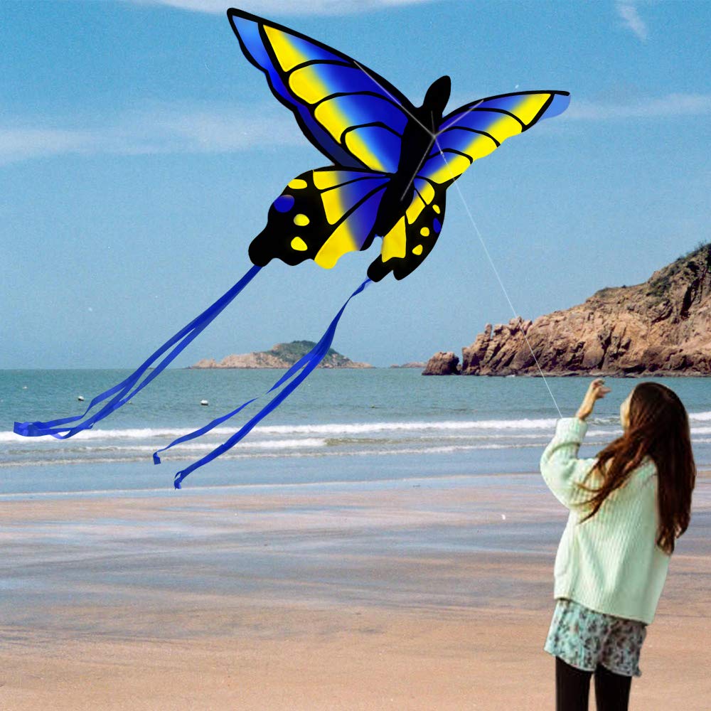 New Amazing Colorful Butterfly Kite For Kids And Adults Large Easy Flyer With String And Handle