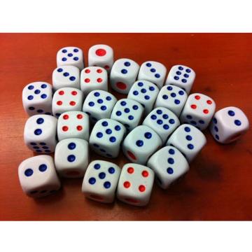 10Pcs 10mm Acrylic White Round Corner Dice Clear Drinking Dice Portable Table Playing Game