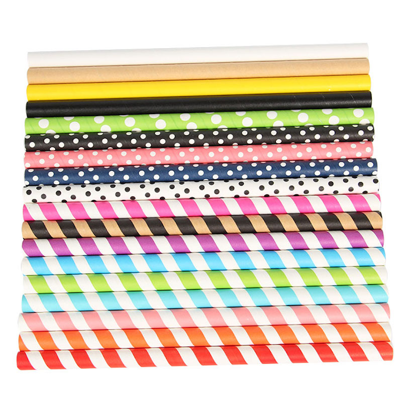 100pcs Mixed Paper Straws,Paper Stripe Retro Vintage Stripe FOR Party Drinking Straws Birthday Wedding Paper Suction Tube Supply