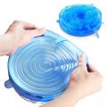 6PC Silicone Lids Stretch Suction Fresh Cover Set Anti-dust Leakproof Airtight Food Bowl Universal Pot Cover Kitchen Lids