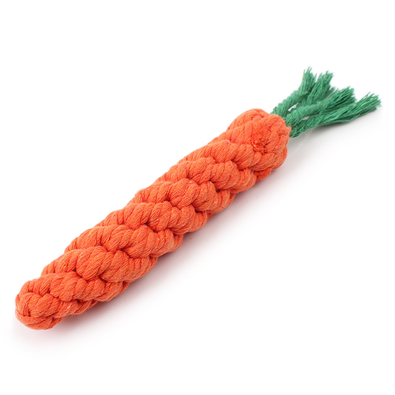 1 Pc 20 cm Pet Dog Chew Toys Teath Cleaning Toy Cotton Braided Rope Carrots Toy For Small Puppy Dogs Pet Training Products