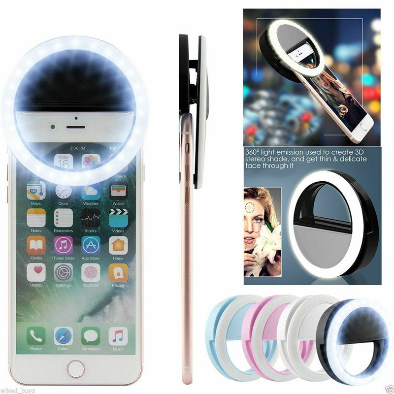 Universal Portable LED Selfie Light Ring Clip for Mobile Phone Camera Lenses Beauty Lamp Fill Light Supplementary Accessories