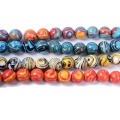 15" Strand Round Synthetic Stone Colorful Malachite Loose Beads For Jewelry Making Charm Bracelet Neck 4/6/8/10/12mm