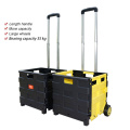 B-LIFE Folding Shopping Cart Trolley Dolly Gift Rolling Hand Trolley Climbing Stair Foldable Luggage Box Rest Seat