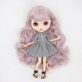 DBS Blyth icy Doll 1/6 joint body clothes plaid dress with button BJD girl gift