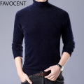 New Winter Sweater Turtleneck Men Sweaters Thick Wool Knitted Male Pullovers Fashion Casual Men Knitwear Imitation Mink Sweater