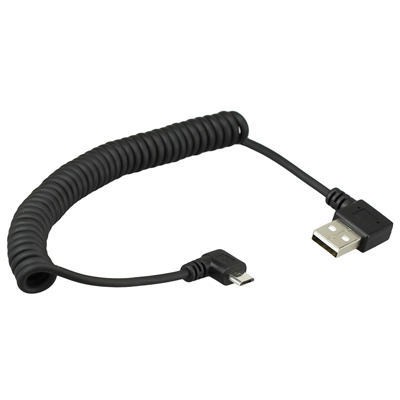 40CM USB 2.0 Male to Micro USB 2.0 Male 90 Degree micro USB Angled left or right Angled Retractable Data Charging Cable