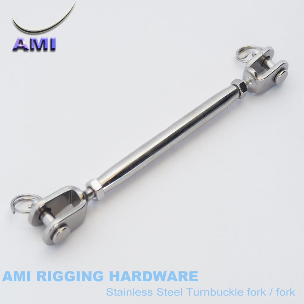 M6 Rigging Screw Jaw Fork Stainless Steel 316 Turnbuckle Closed Body Bottlescrew Marine Hardware