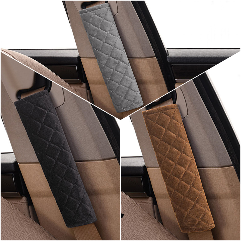 Universal Car Safety Belt Cover Plush Auto Seat Belt Covers Warm Soft Shoulder Pads Cushion Auto Belts Shoulder Strap Protection