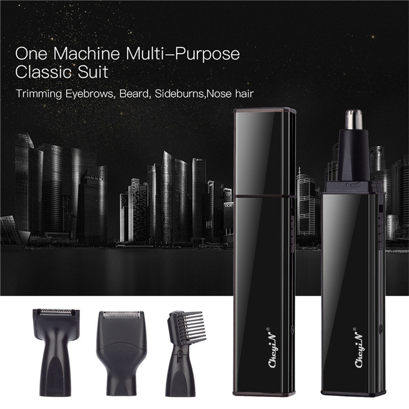 Professional Men's Hair Trimmer Clipper 0mm Baldheaded Cutting Machine 4 in 1 Electric Nose Eyebrow Shaver Razor Beard Trimmer