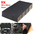 9X 1cm 0.6cm Car Sound Hot Deadener Mat Noise Proof Bonnet Insulation Deadening Engine Firewall Heat Foam Cotton Sticker 30x50cm