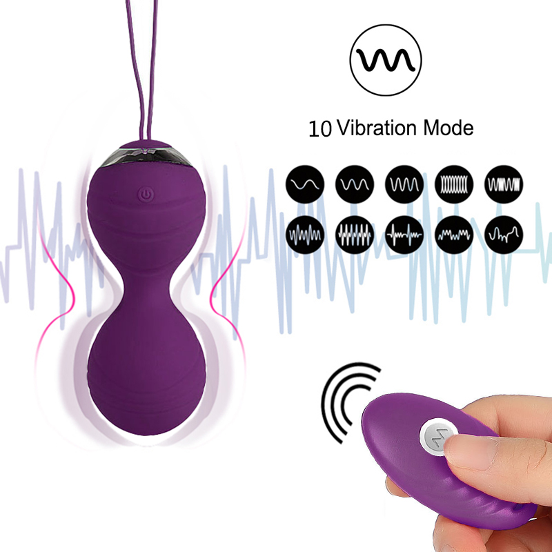 10 Speeds Vibration Wireless Remote Kegel Ball Vaginal Tighten Exercise Trainer Ben Wa Vibrator Sex Toys for Women Sex Products