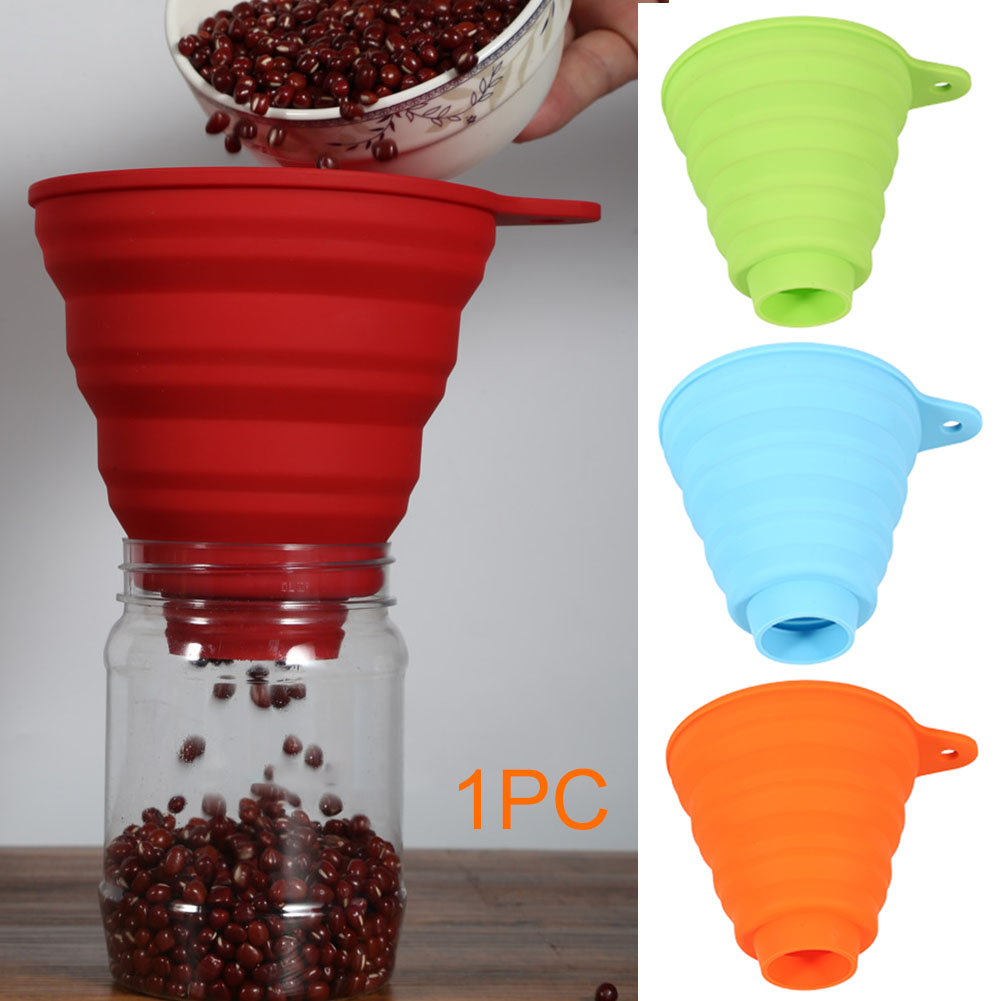 Canning Home Flexible For Jars Foldable Liquid Transfer Kitchen Tool Large Collapsible Funnel Soft Silicone Portable Food Grade