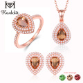Kuololit 585 rose gold Jewelry Set for Women Real 925 Sterling Silver Zultanite gemstone for Ring Earrings Necklace Wedding gift